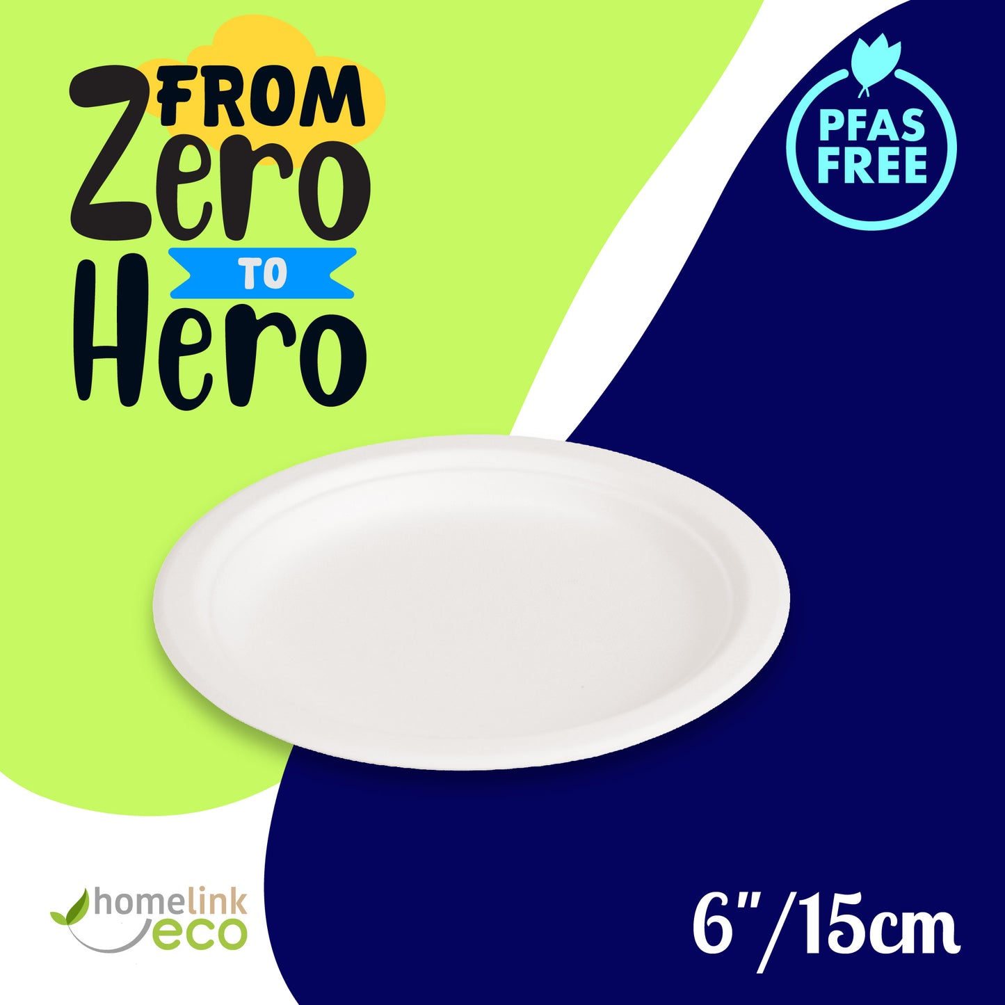 6"/ 15cm Round Bagasse Plate