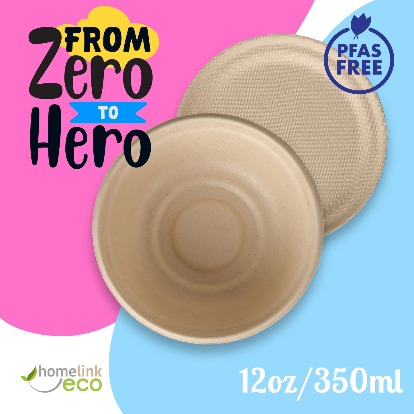 12oz/350ml Bagasse Bowl H