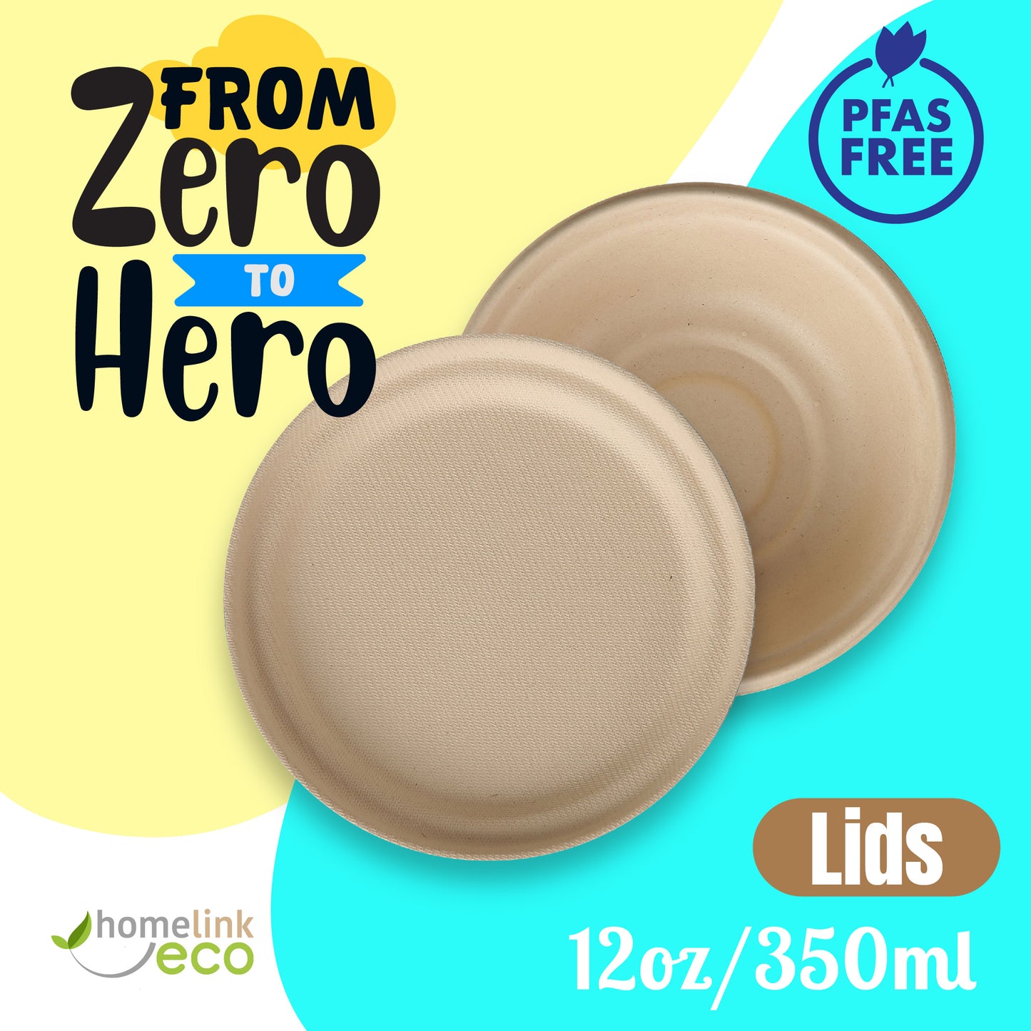 Lids for 12oz/ 350ml Bagasse Bowl