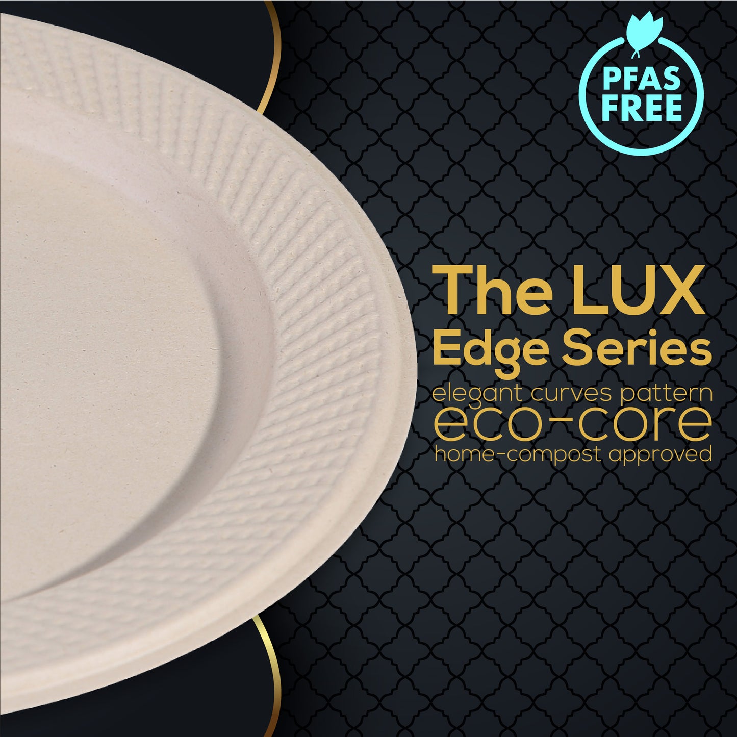 10.25"/ 26cm LUX Round Bagasse Plate