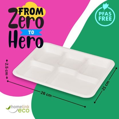 10" x 8" 5-Compartment Tray