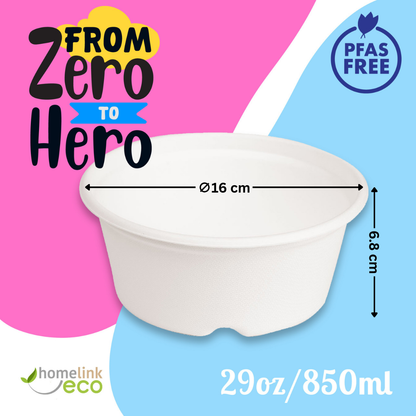 29oz /  850ml Bagasse Bowl