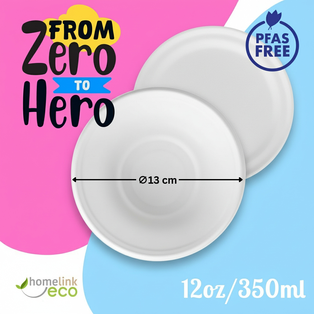 12oz / 350ml Bagasse Bowl H