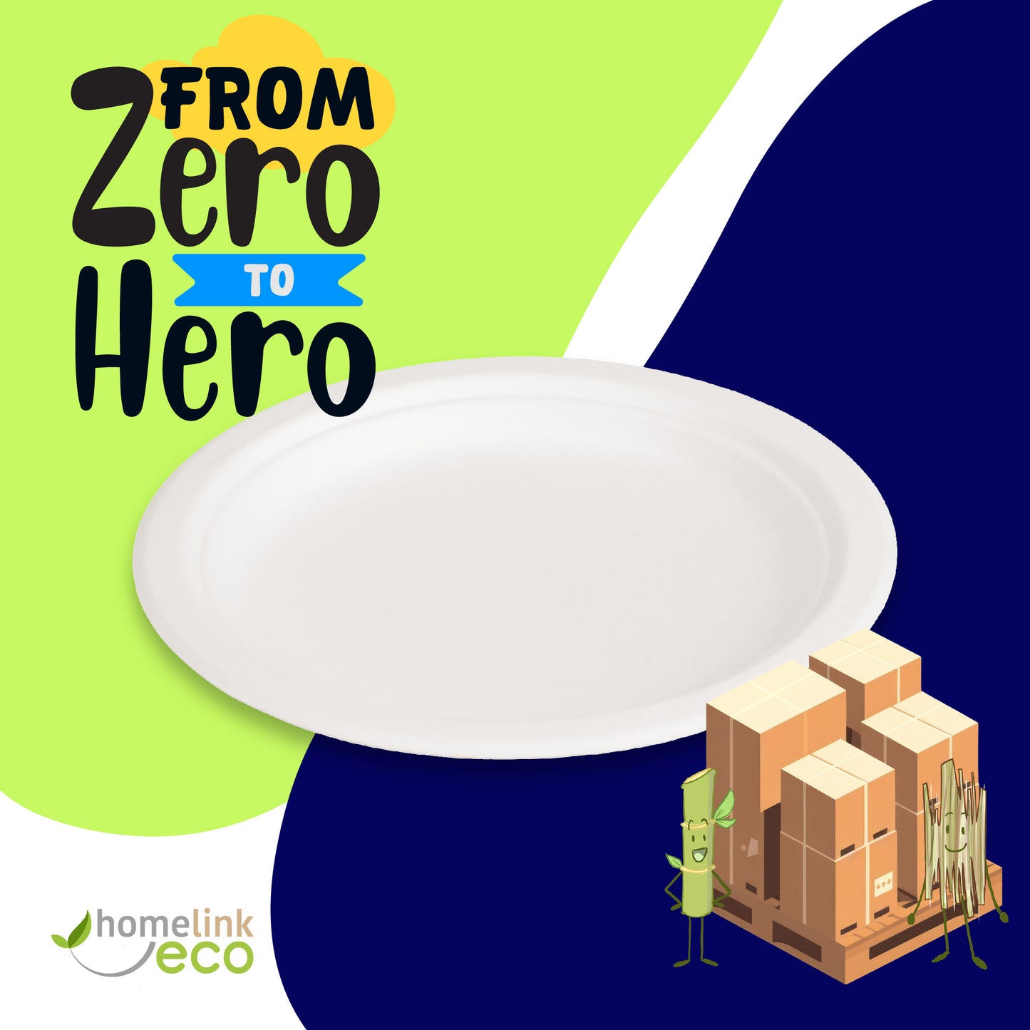 7"/ 18cm Round Bagasse Plates