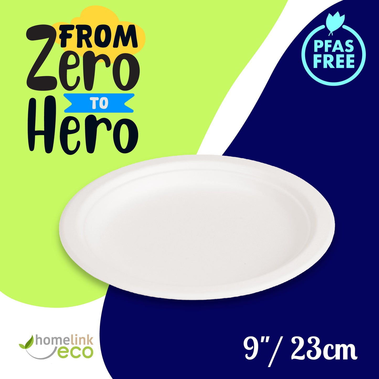 9"/ 23cm Round Bagasse Plates