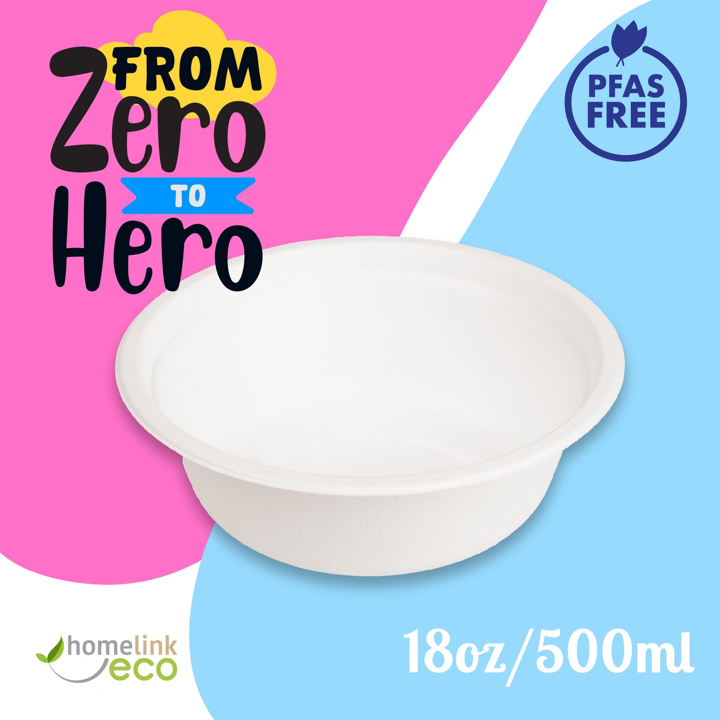 18oz/ 500ml Bagasse Bowl