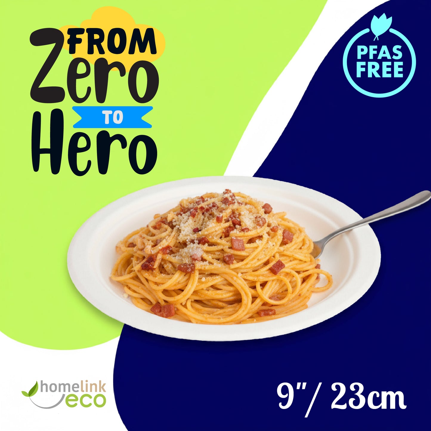 9"/ 23cm Round Bagasse Plates