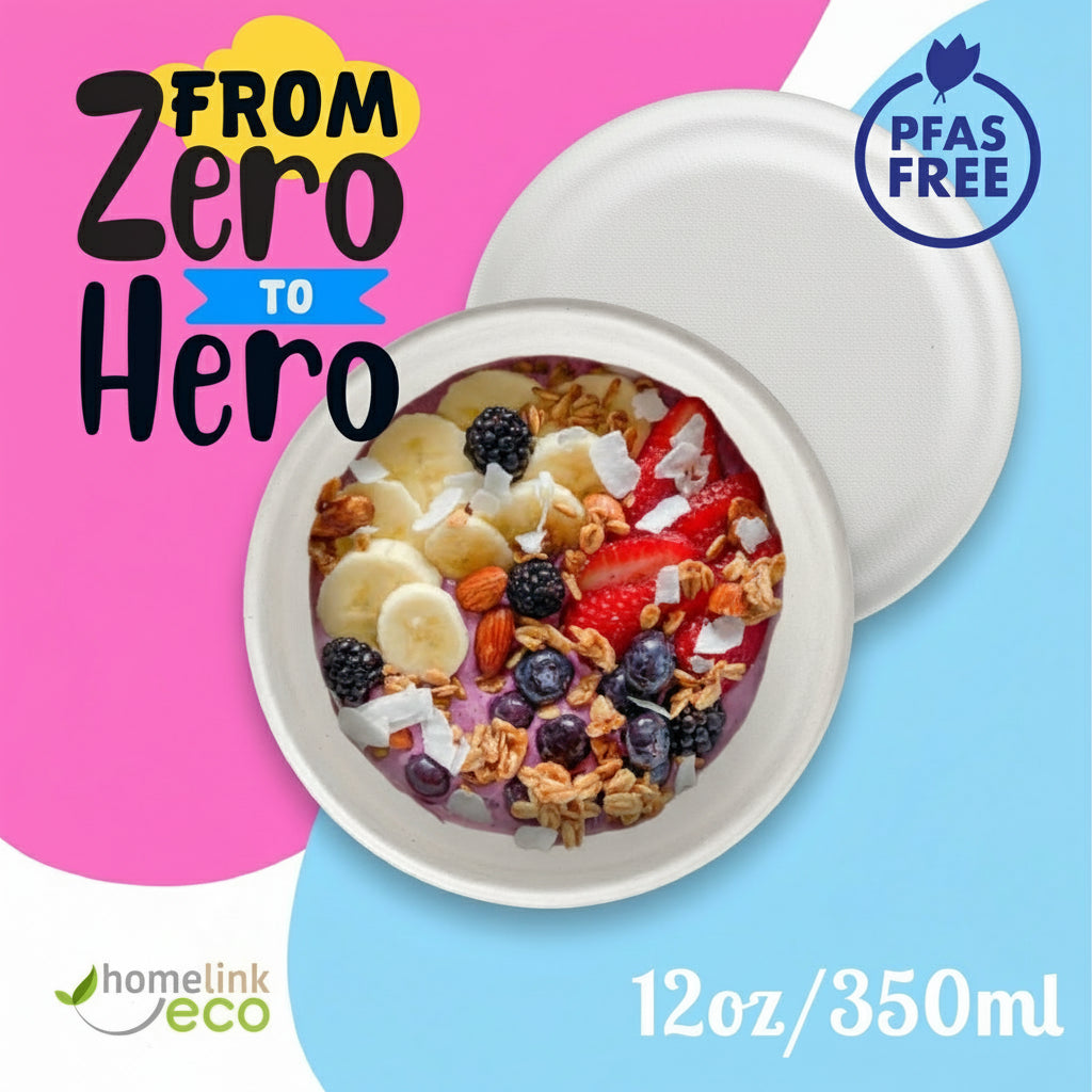 12oz / 350ml Bagasse Bowl H