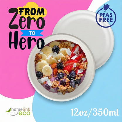 12oz / 350ml Bagasse Bowl H