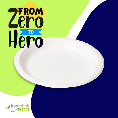 7"/ 18cm Round Bagasse Plates