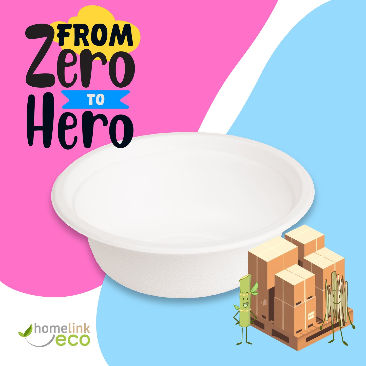 18oz/ 500ml Bagasse Bowl