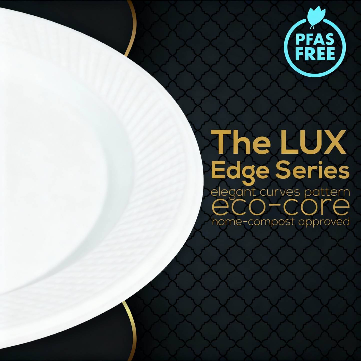 10.25" /  26cm LUX Round Bagasse Plate