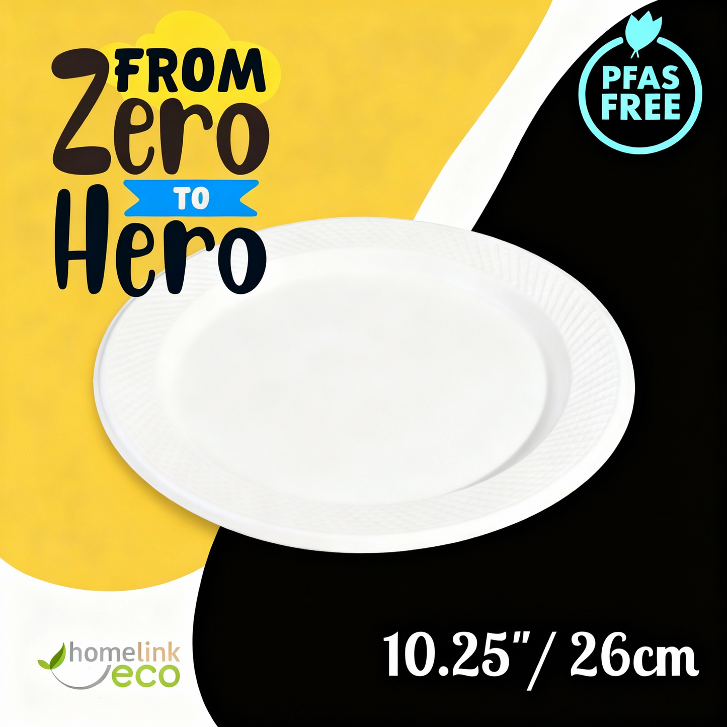 10.25" /  26cm LUX Round Bagasse Plate