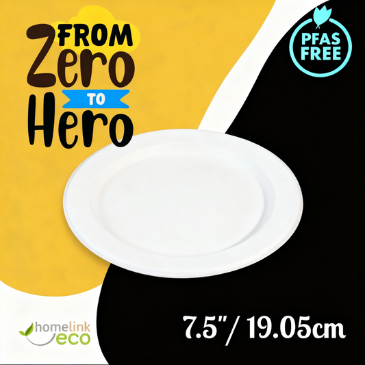 7.5" / 19.05cm LUX Round Bagasse Plates